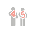 Stickpeople holding numbers that read "45"