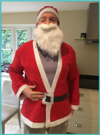 Matt dressed as Santa