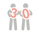 Stickpeople holding numbers that read "30"