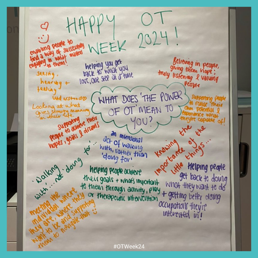 OT Week board full of ideas about the power of OT