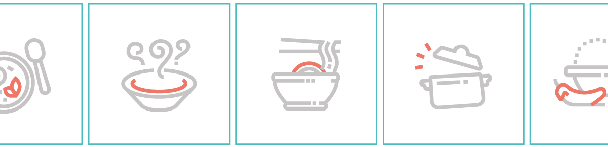 Icons of various food being prepared